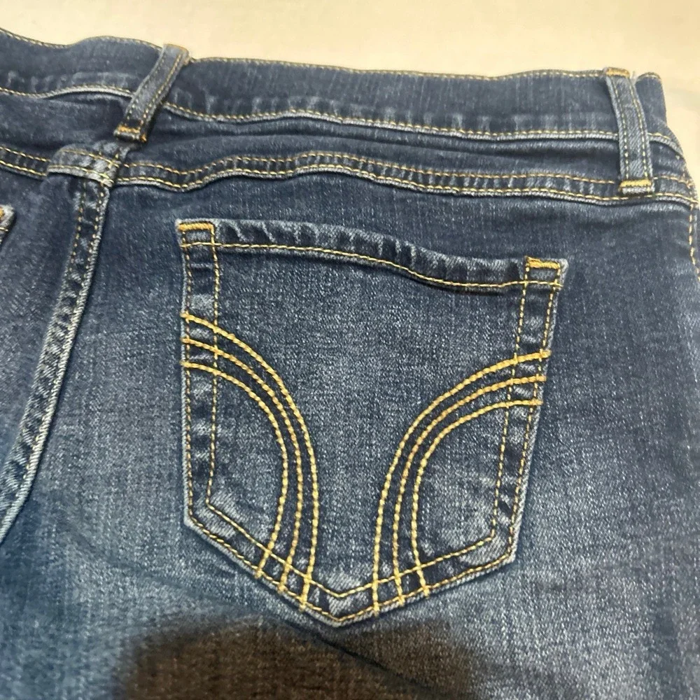 Hollister Low Rise Midi Short Size‎ 5/w27 Blue Jean Shorts Y2K Summer 2000s EUC